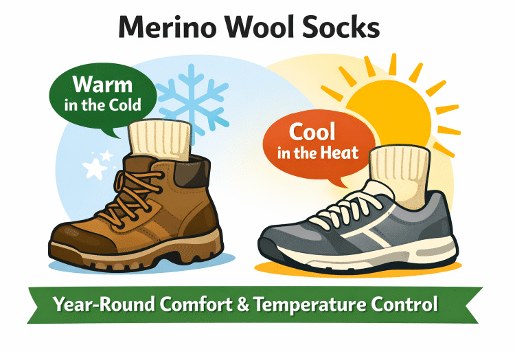 Benefits of Merino Wool Socks for Year-Round Comfort